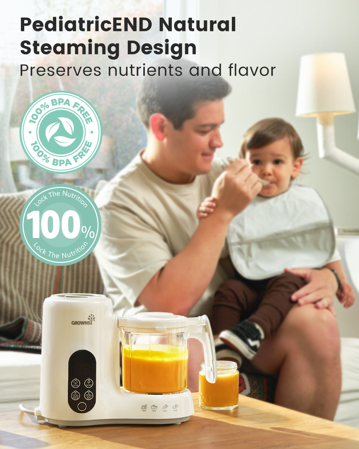 Grownsy Steam & Blend Baby Food Maker White — BambiniJO Jordan