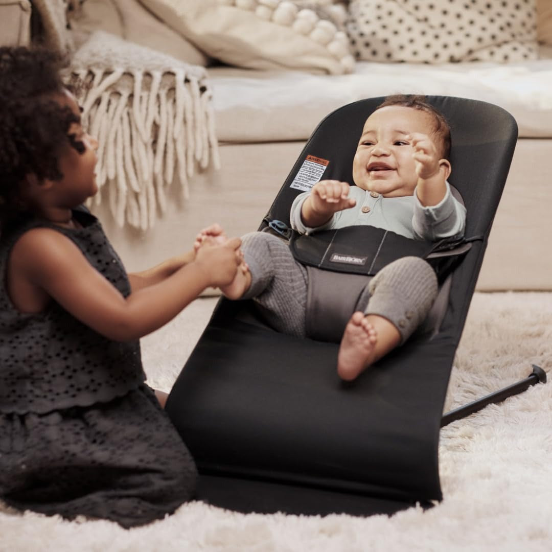BabyBjörn Bouncer Balance Soft Woven Black / Dark Grey — BambiniJO Jordan