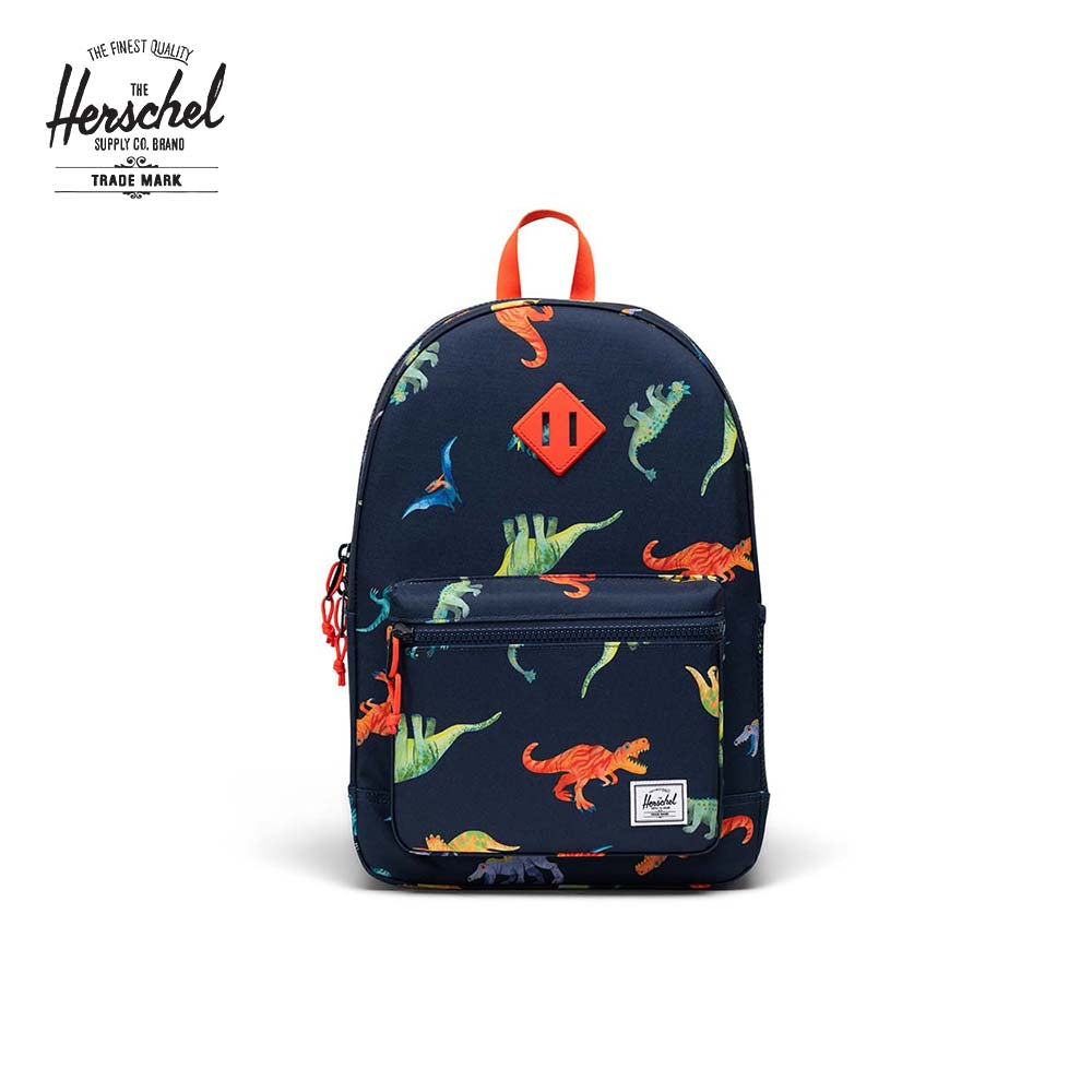 Herschel Heritage Youth Backpack Watercolour Dinos Darkest Navy 26L - front view