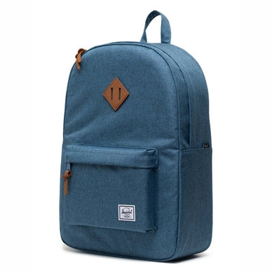 Herschel Heritage Backpack in Copen Blue Crosshatch, detail view