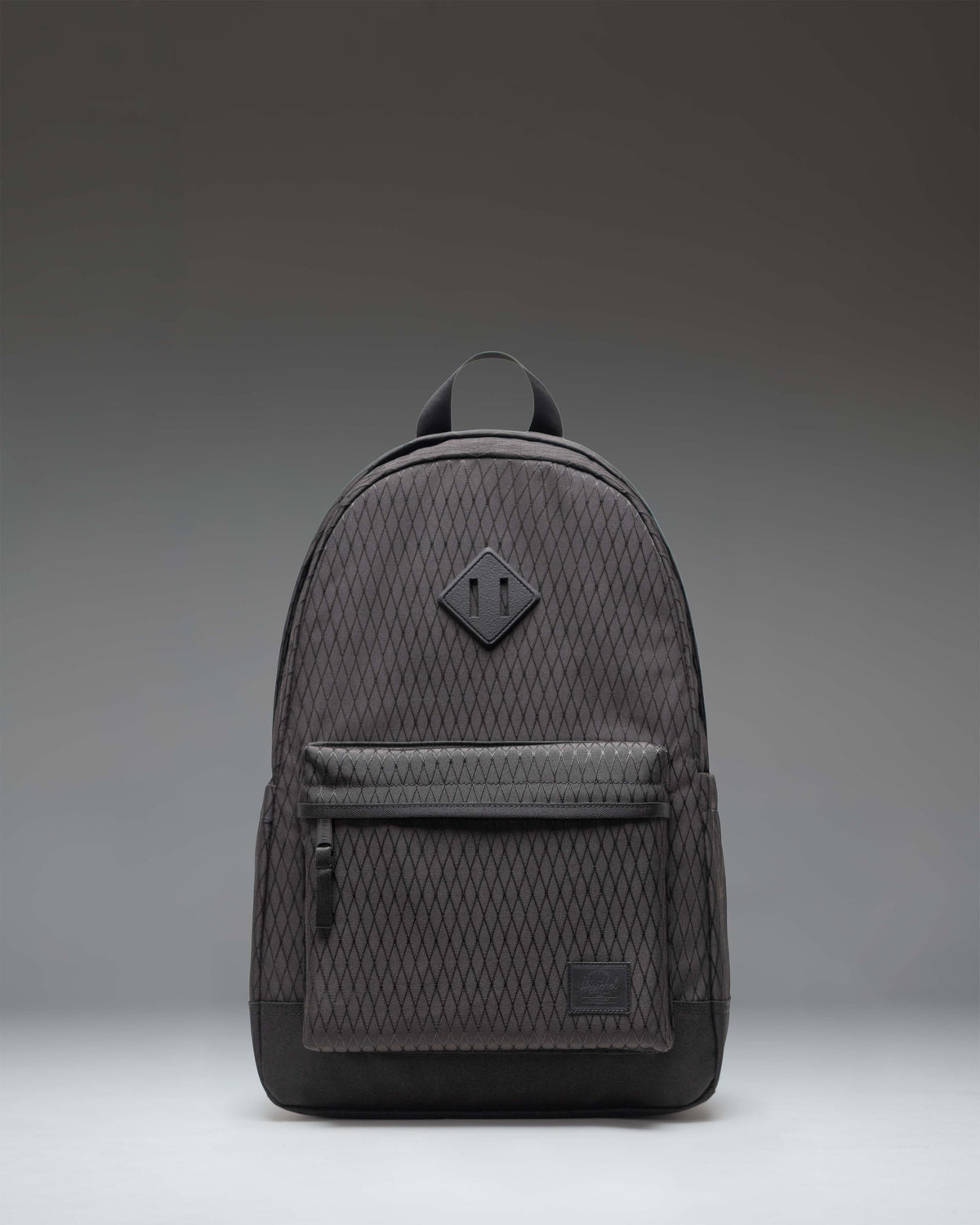 Herschel Heritage Backpack in Black Diamond/Black, 24L - front studio shot — BambiniJO Jordan