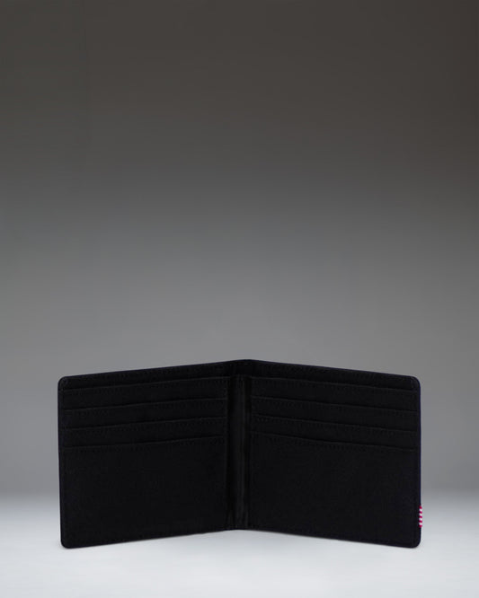 Herschel Roy Wallet in Black Tonal - open view showing card slots — BambiniJO Jordan