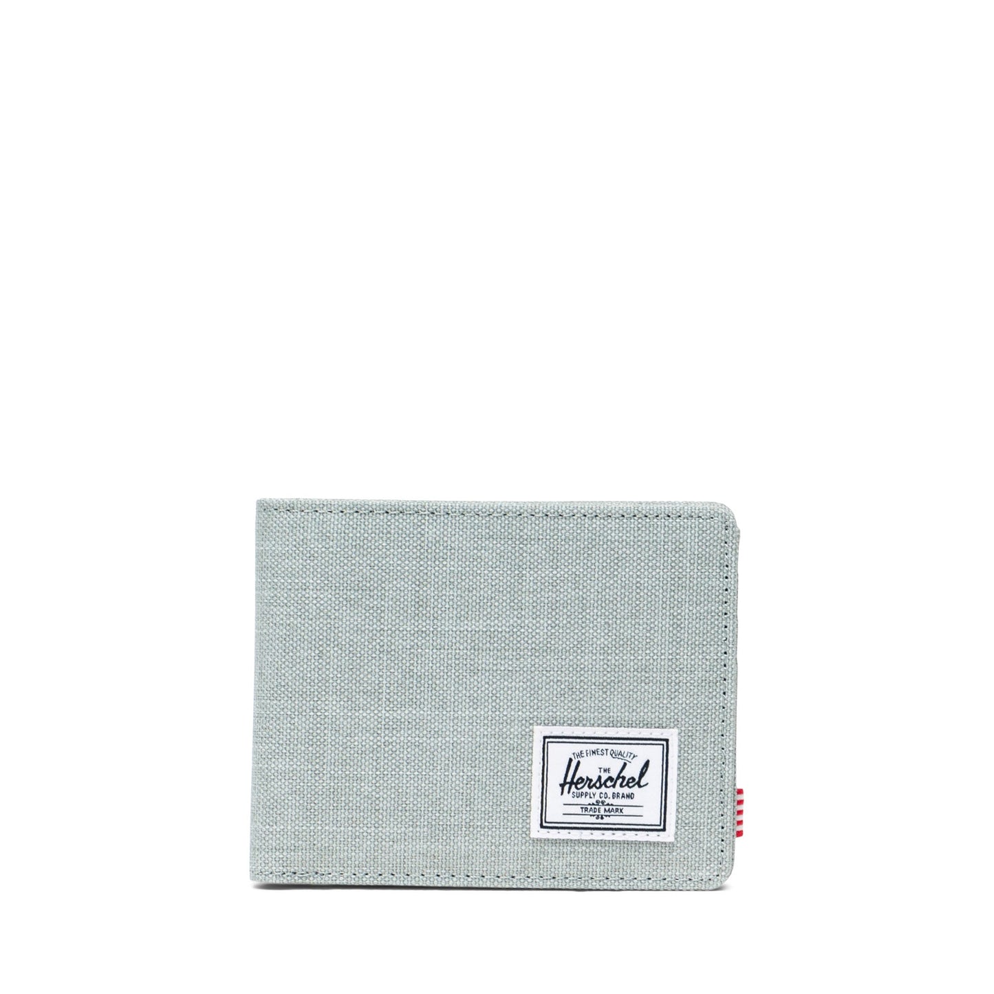 Herschel Roy Wallet in Iceberg Green Crosshatch, front view on white background
