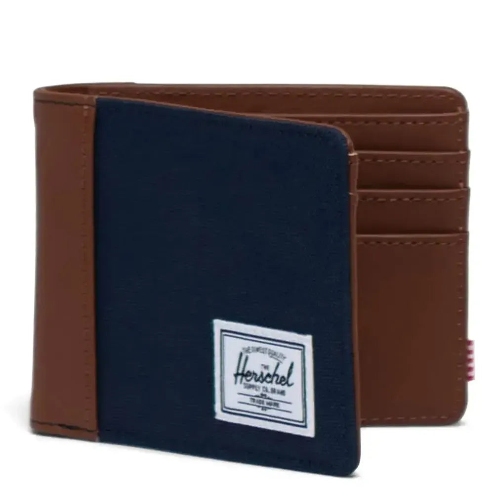 Herschel Hank Wallet in Navy/Tan colourway - studio product shot
