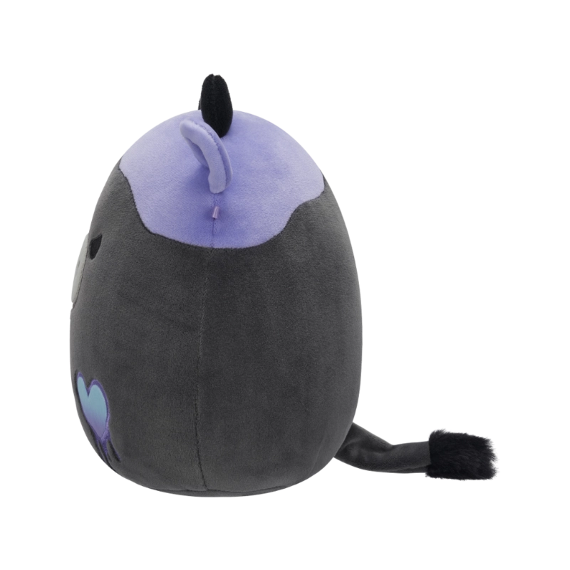 Squishmallows - Little Plush 7.5" Smithereens the Charcoal Grey Cow with Teal and Purple Spots and Melting Heart Embroidery | 1-6Y