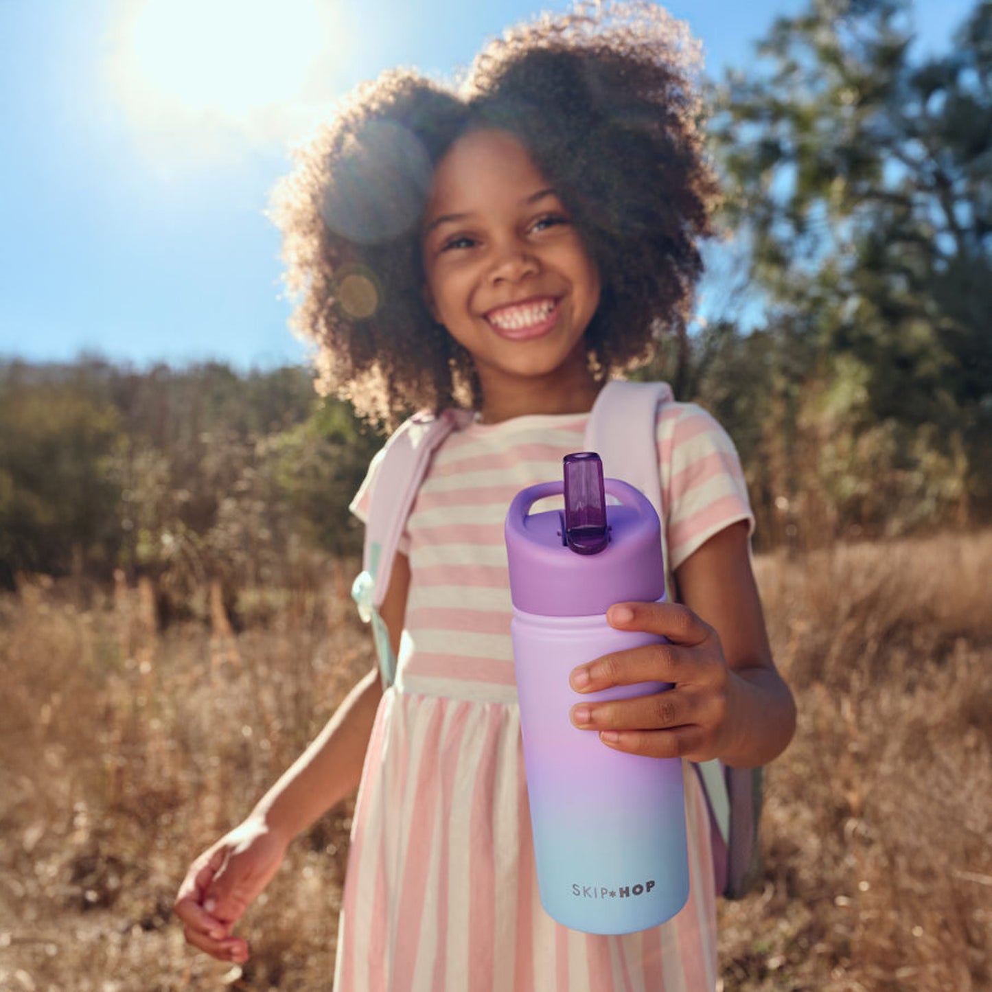 Skip Hop - Wander Stainless Steel Water Bottle | 450ml | Ombré Purple