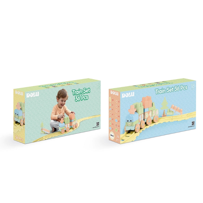 Dolu - Train set- 36 Pcs (Pastel Colors) | 18M+