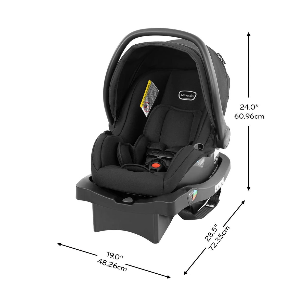 Evenflo - Otto+ Lightweight Travel System with LiteMax Infant Car Seat | Chia Black