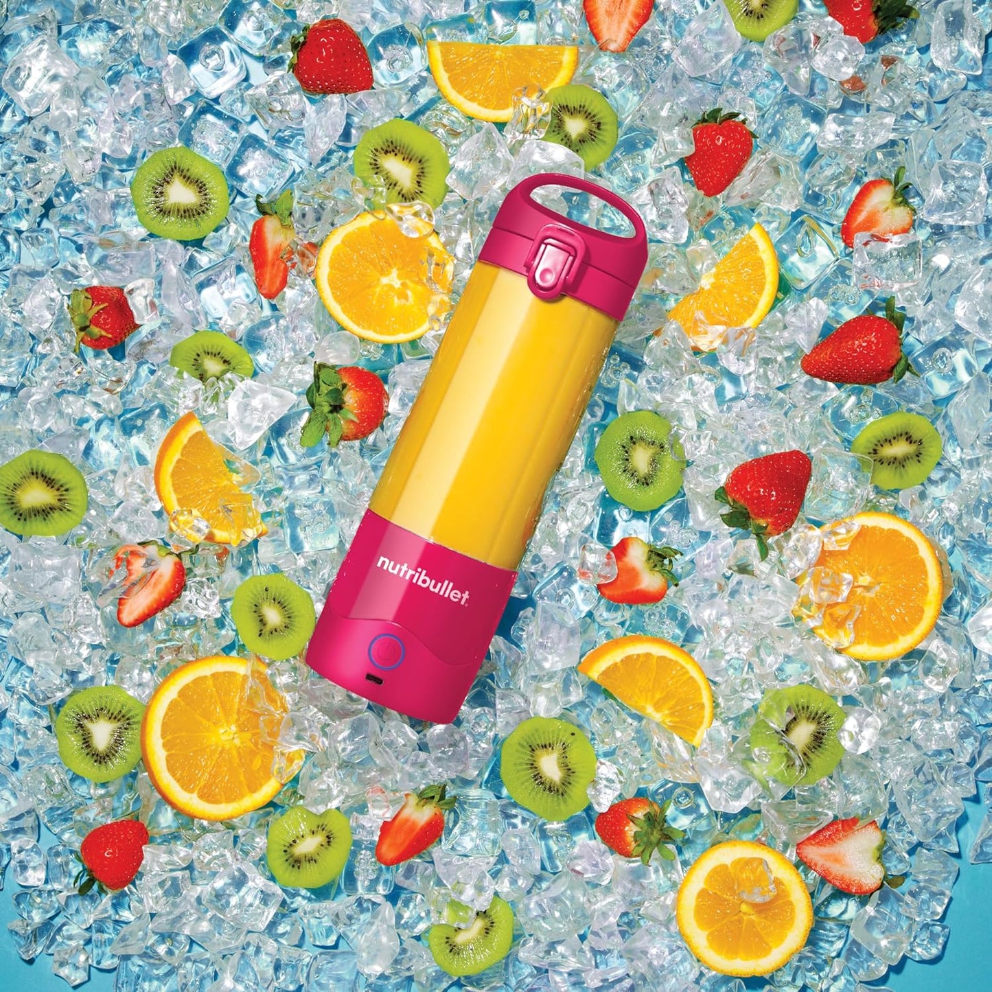 NutriBullet - Portable Cordless Blender with Handled Sip Lid | Magenta | 475ml | 100W