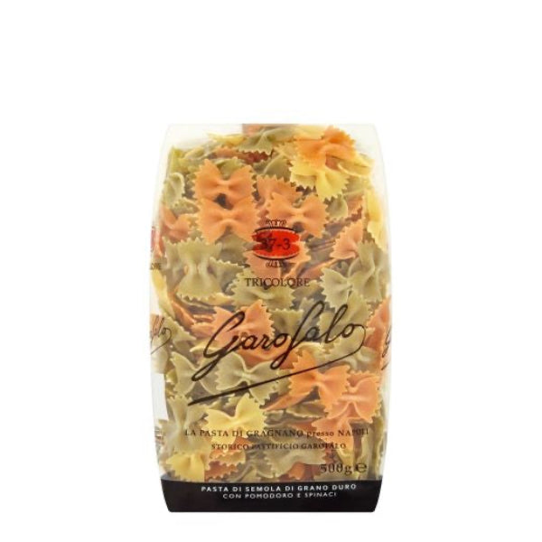 Garofalo tri-colour farfalle with tomato and spinach 500g pack