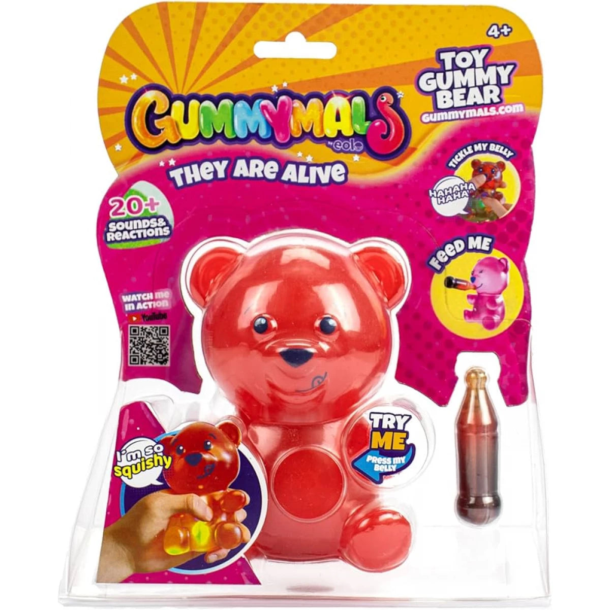 Gummymals Bear Red interactive squishy plush