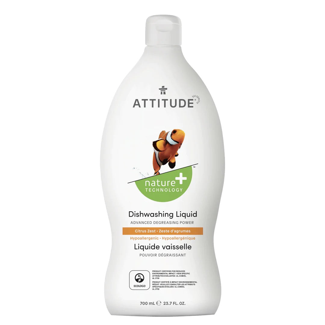 Attitude - Natural Dishwashing Liquid Citrus Zest 700ml