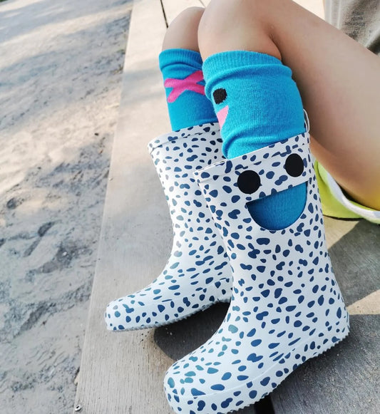 BOXBO high socks rain boots in Wistiti blue — BambiniJO Jordan