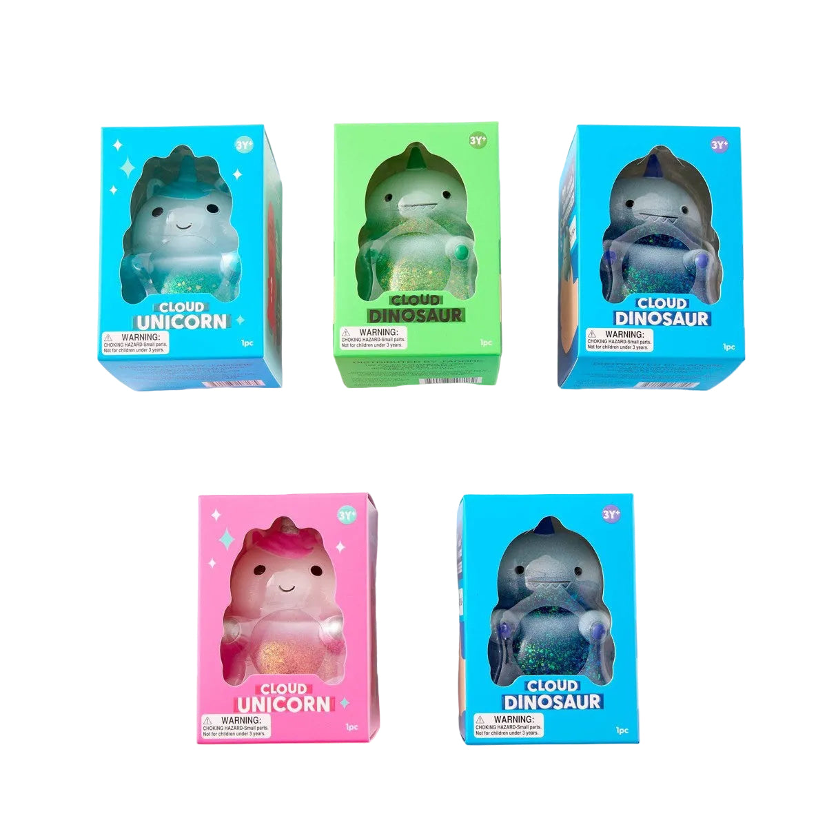 J'adore Unicorn & Dino Glitter Squishy sensory toy