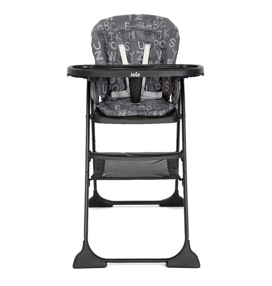 Joie Mimzy Snacker High Chair - ABC Charcoal angle view — BambiniJO Jordan