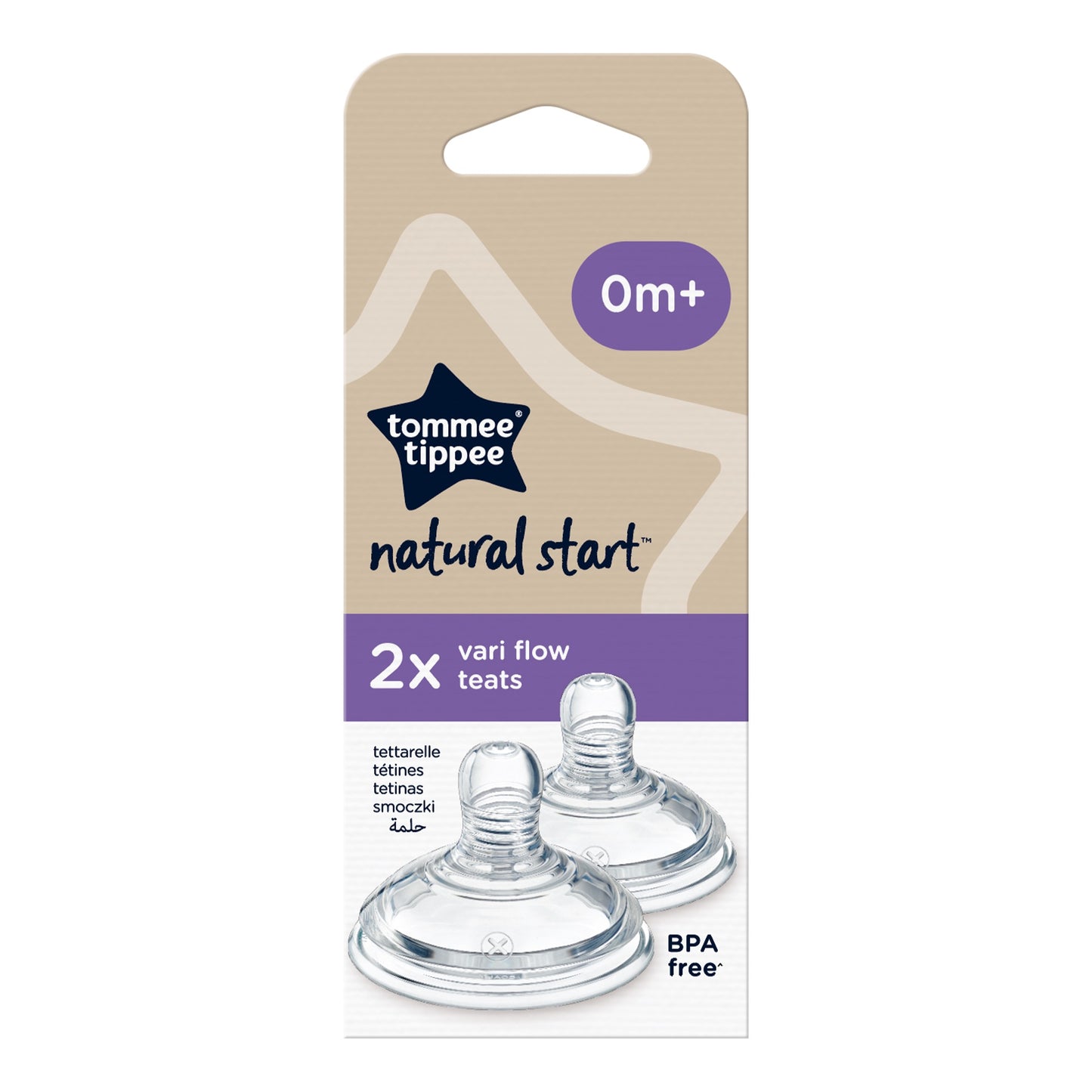 Tommee Tippee - Closer To Nature Vari Flow Teats (0m+) Teats x2