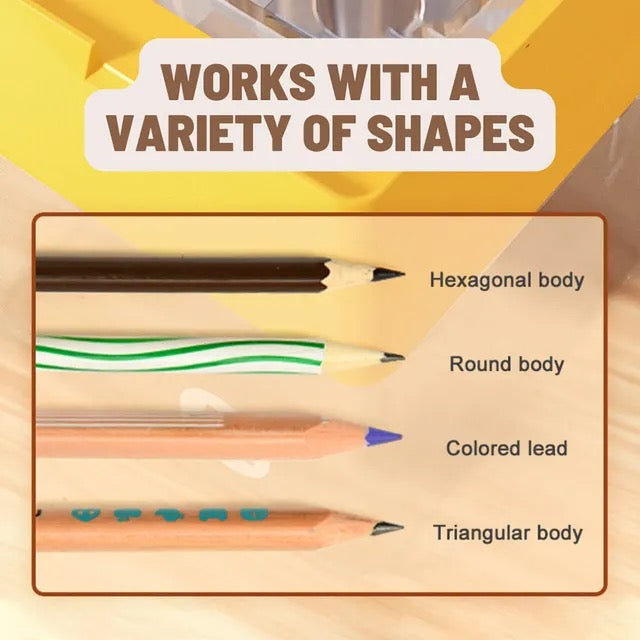مبراة أقلام رصاص بثلاثة ثقوب من ميدير | لون أصفر كركمي