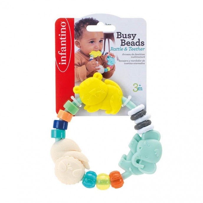 Infantino - Busy Beads Rattle & Teether | 3M+
