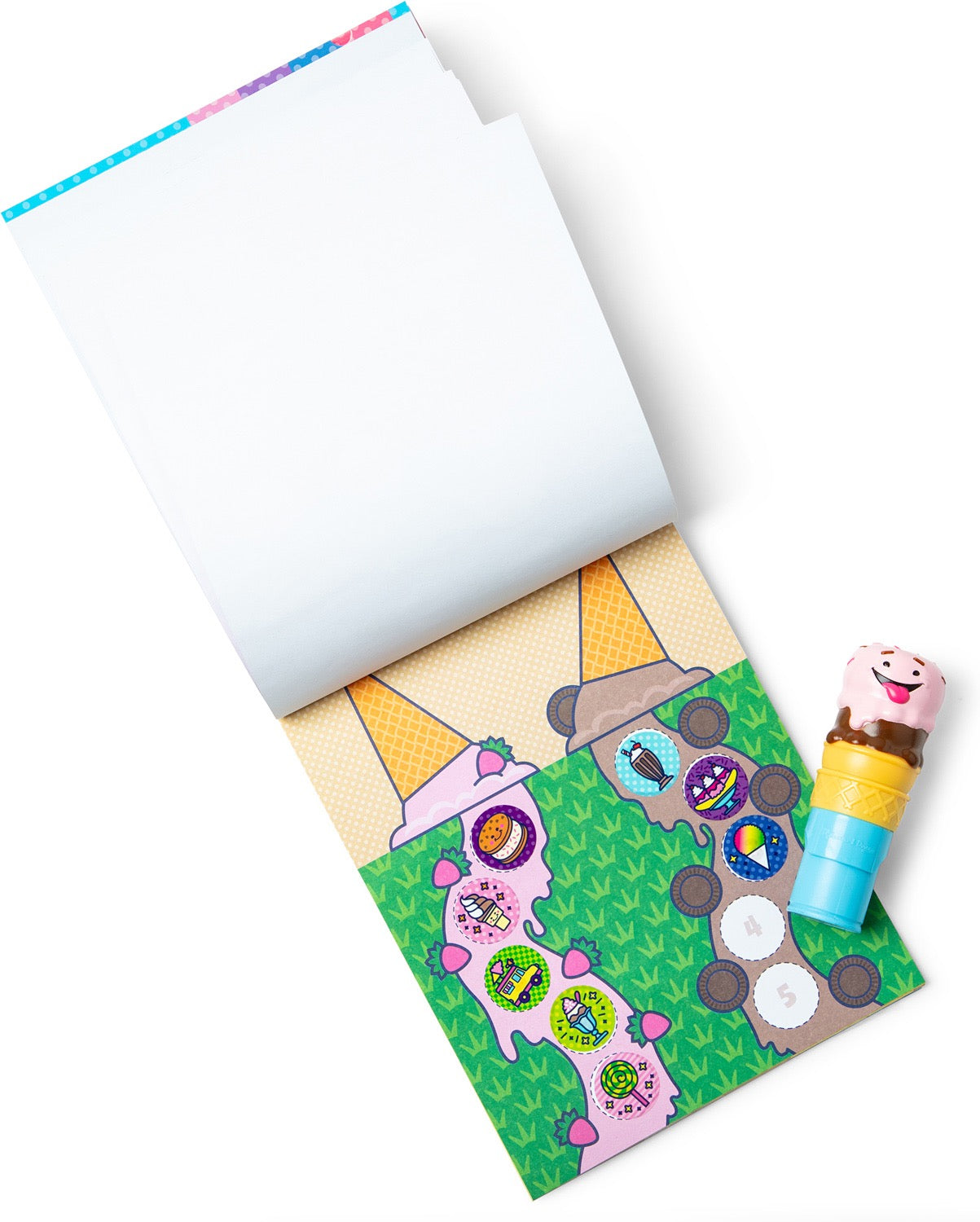 Melissa & Doug - Sticker WOW! Activity Pad + Stamp Set | Ice Cream