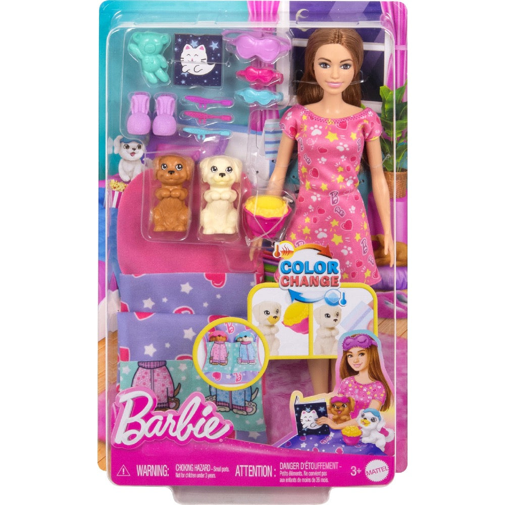 Barbie - مجموعة لعب حفلة بيجامات الجراء