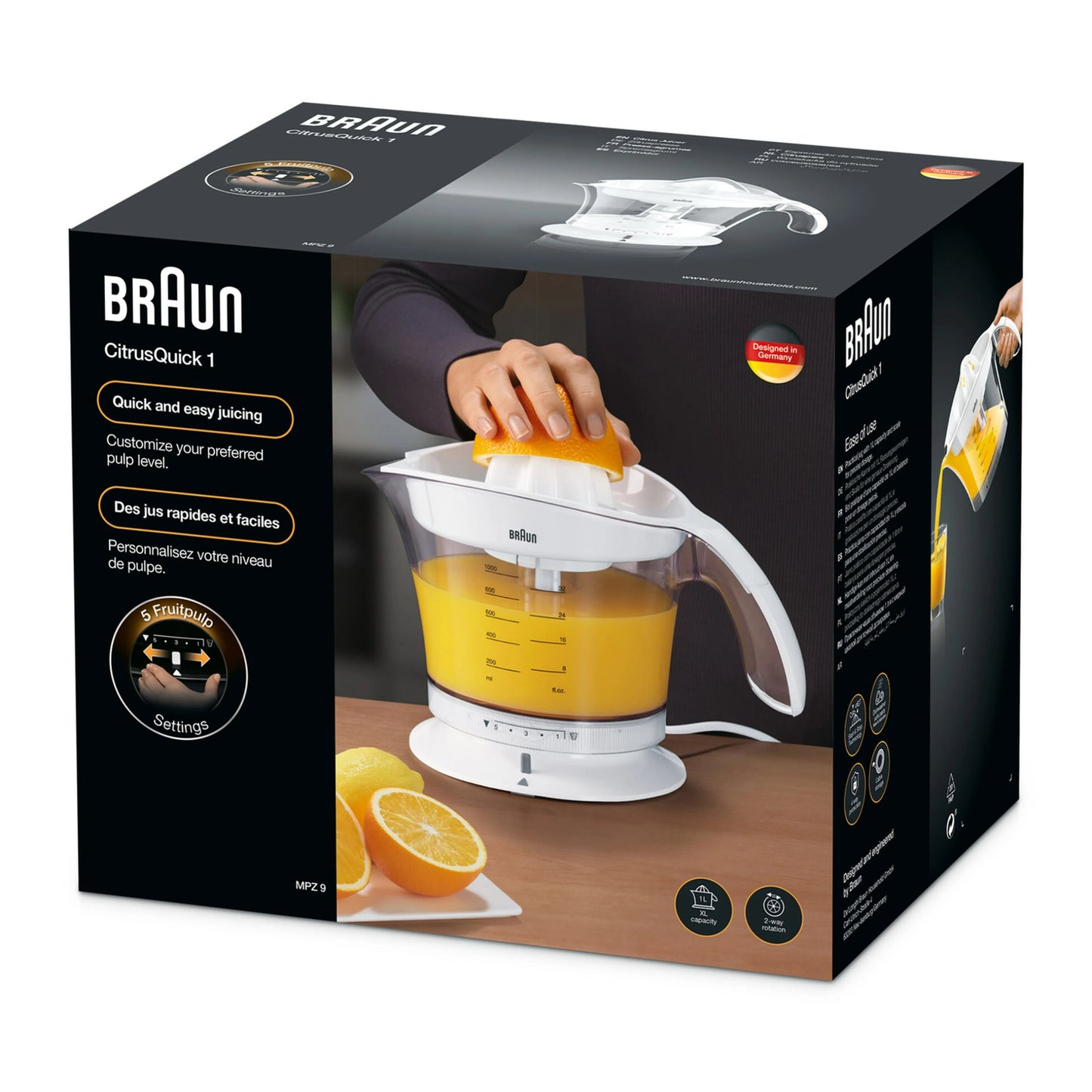 Braun - Citrus Juicer | 1L | Adjustable Pulp Control