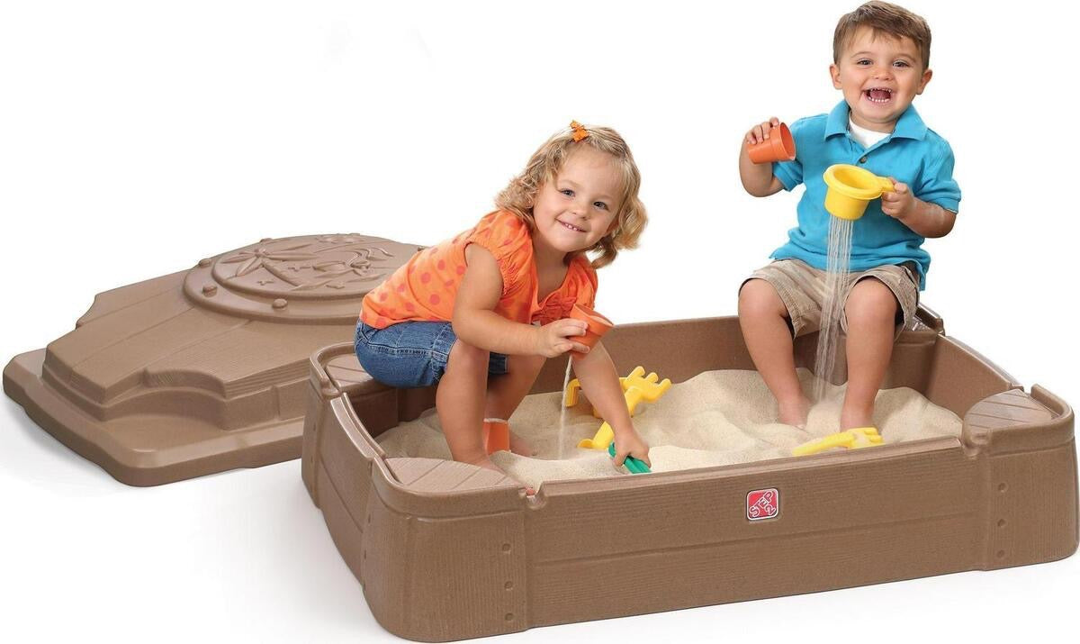 الخطوة الثانية - اللعب والتخزين | صندوق الرمل والغطاء