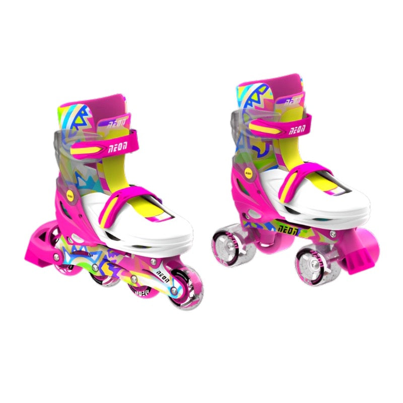 Yvolution - Neon Combo Skates 2-in-1 | Pink Yellow | 3-6 Years