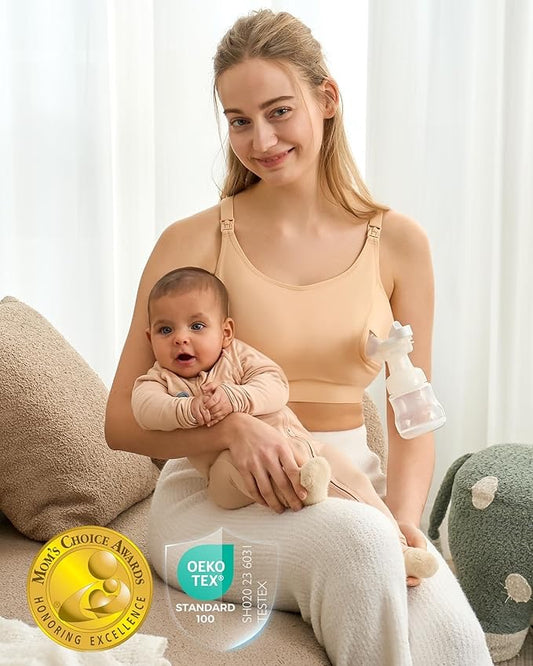 Momcozy Handsfree Pumping Bra Beige — BambiniJO Jordan