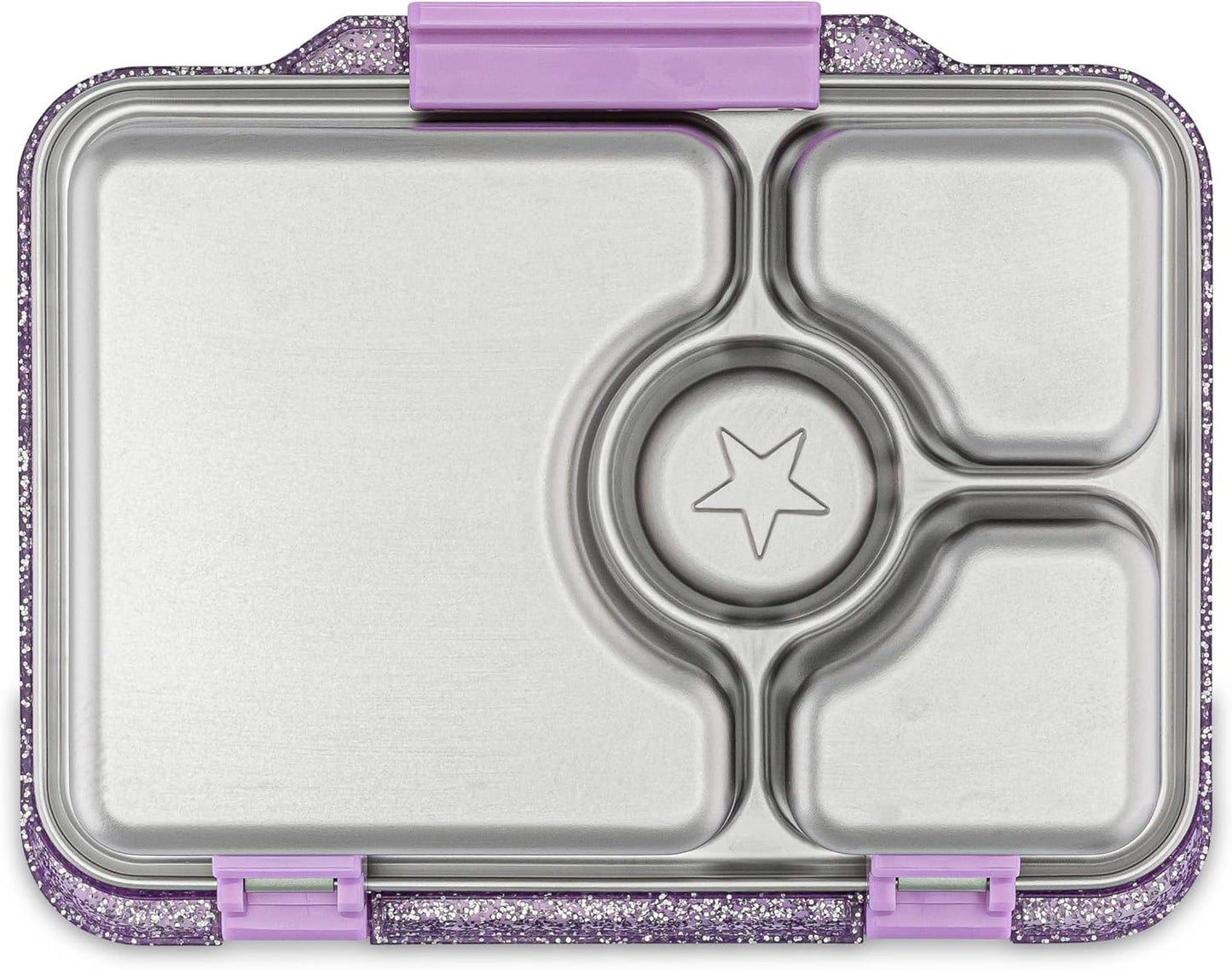 Yumbox - Stainless Steel Bento | 5 Compartments | Leakproof | Collette Purple Glitter