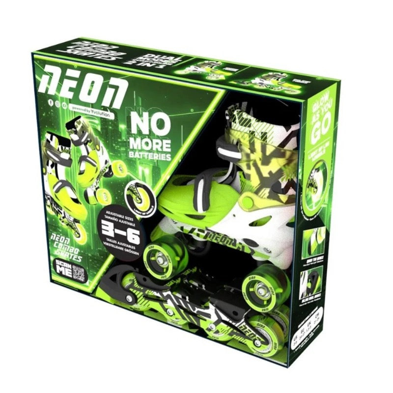 Yvolution - Neon Combo Skates 2-in-1 | Green | 3-6 Years