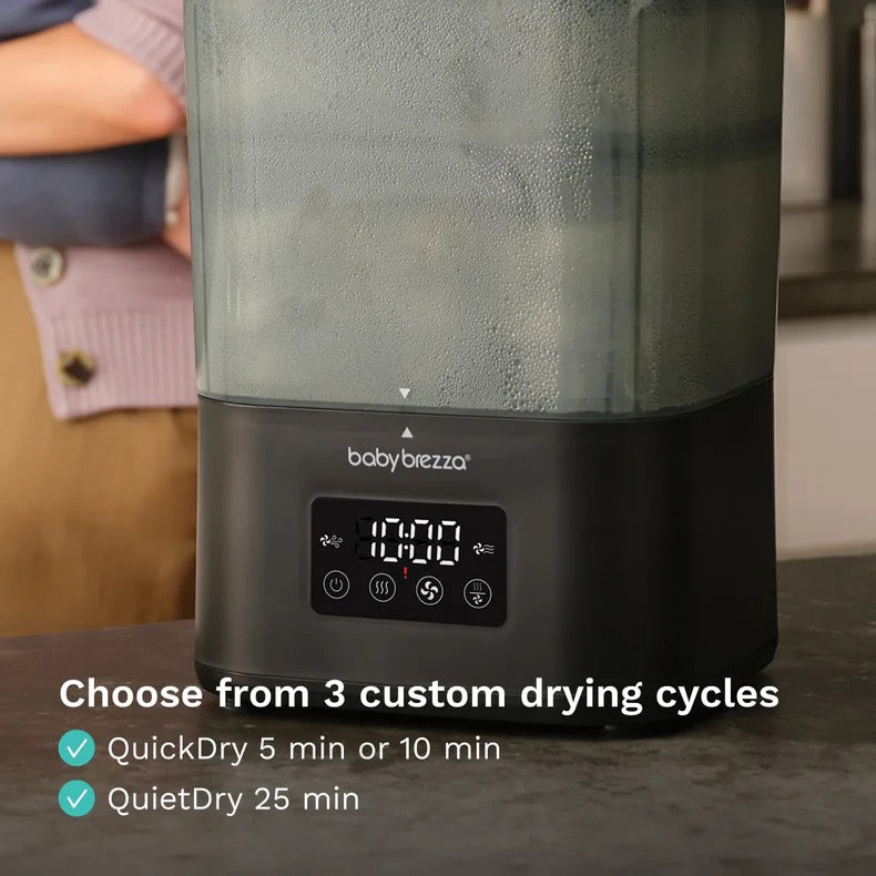 Baby Brezza - جهاز تعقيم وتجفيف زجاجات الأطفال SuperQuick™ في 10 دقائق | أسود مطفي