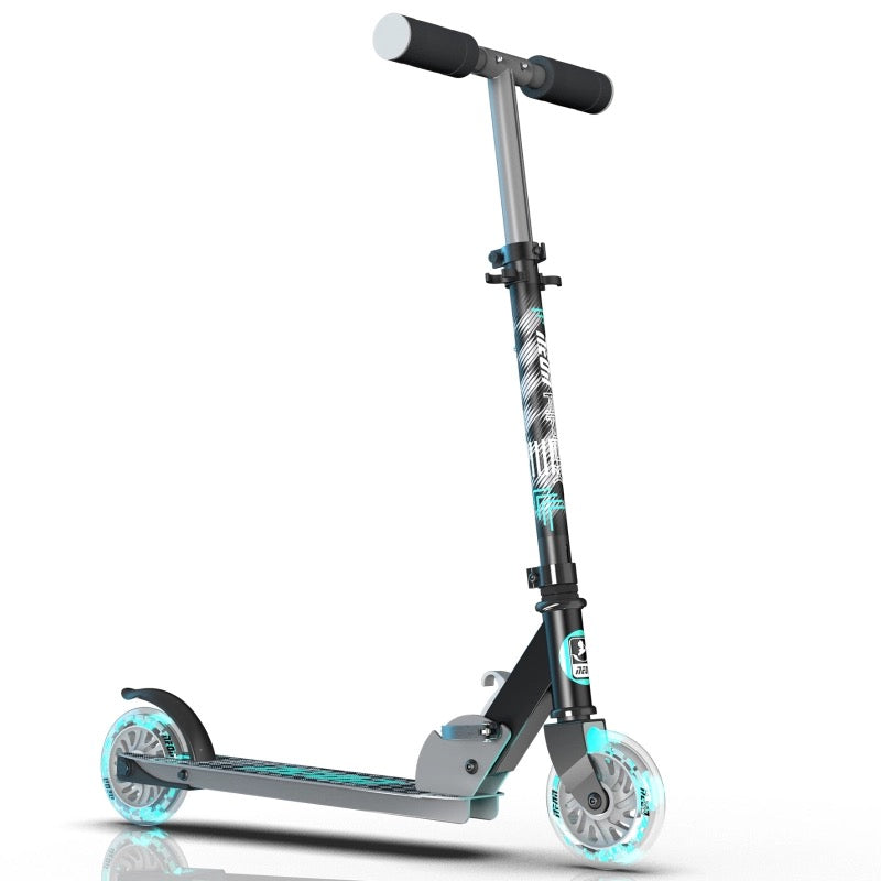 Yvolution - Neon Apex Led Scooter | Grey Teal | 5-9 Years
