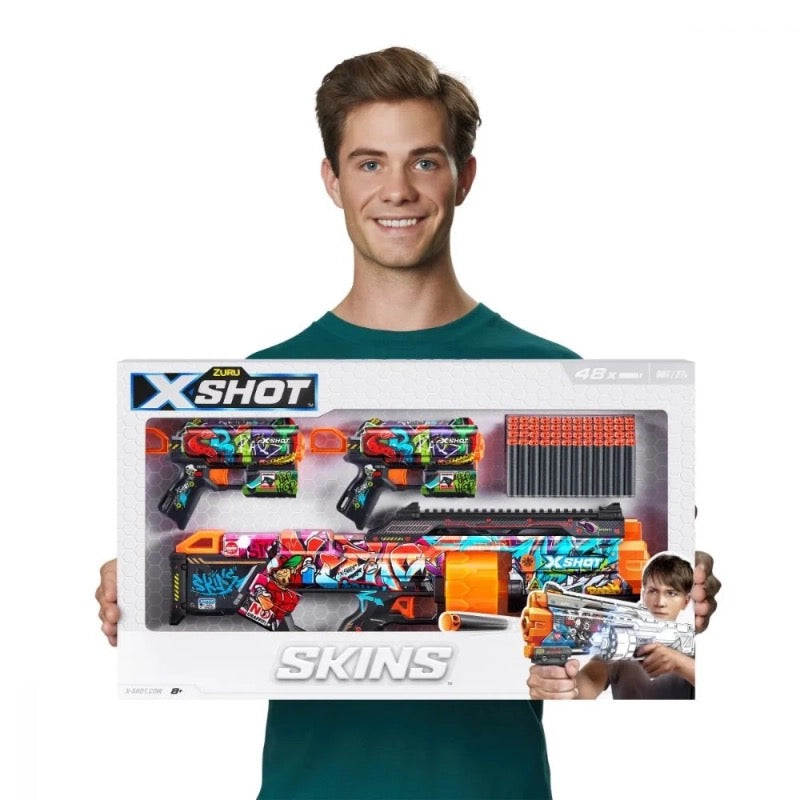 X-Shot - Skins Mix Combo Pack Last Stand and 2 Flux Blasters | 48 Darts | 8Y+