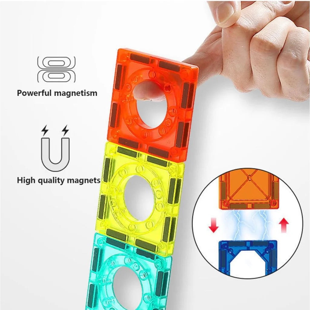 PLZ - Marble Run Magnetic Tiles Electric wheels with sound | 71pcs