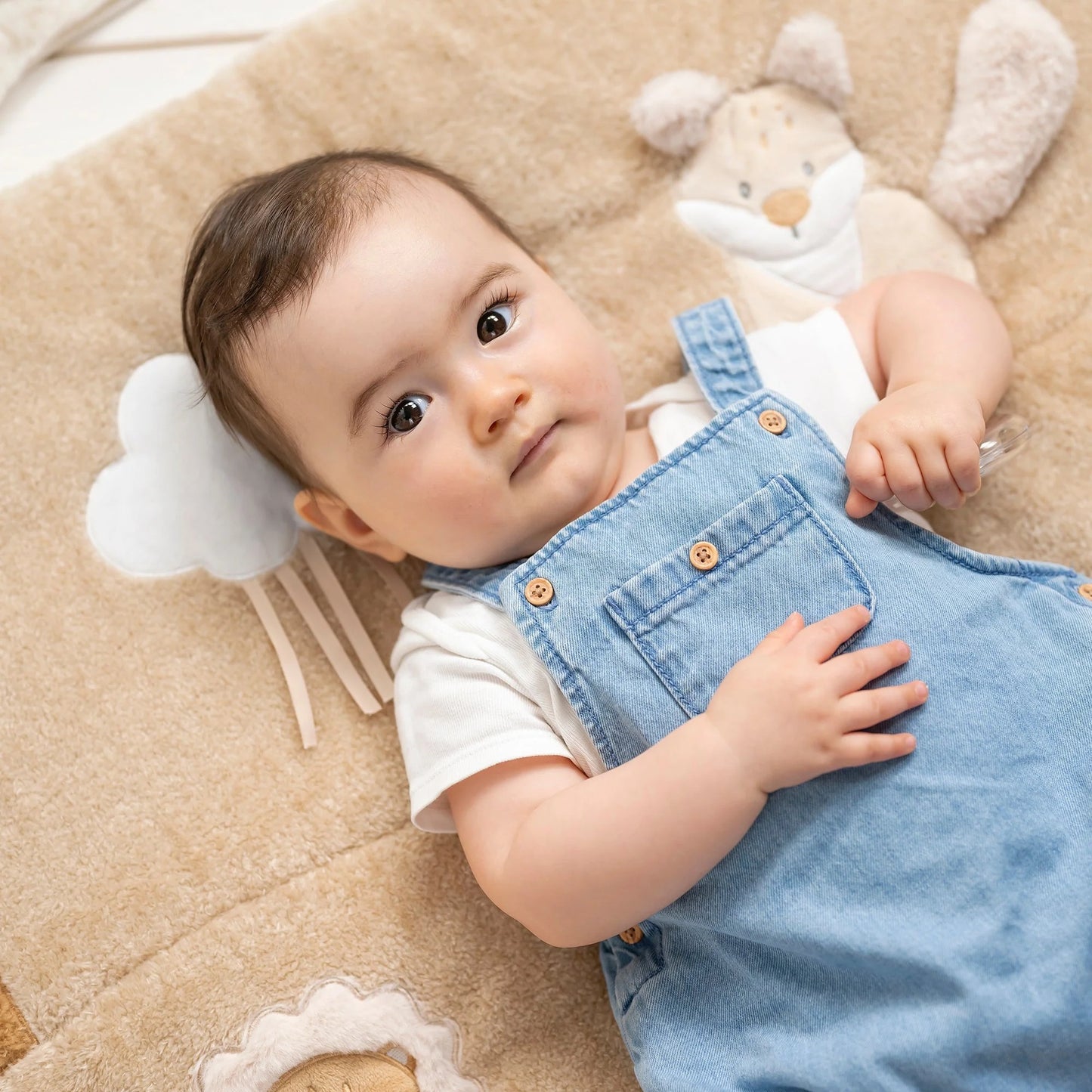 Nattou - FLO, ERNEST & OLI Activity Mat | 80x100 cm | Ernest Light Brown