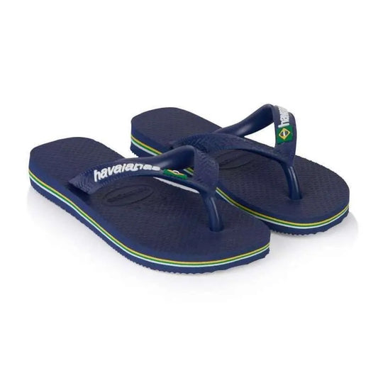 Havaianas - Brasil Logo Flip Flops Navy Blue — BambiniJO Jordan