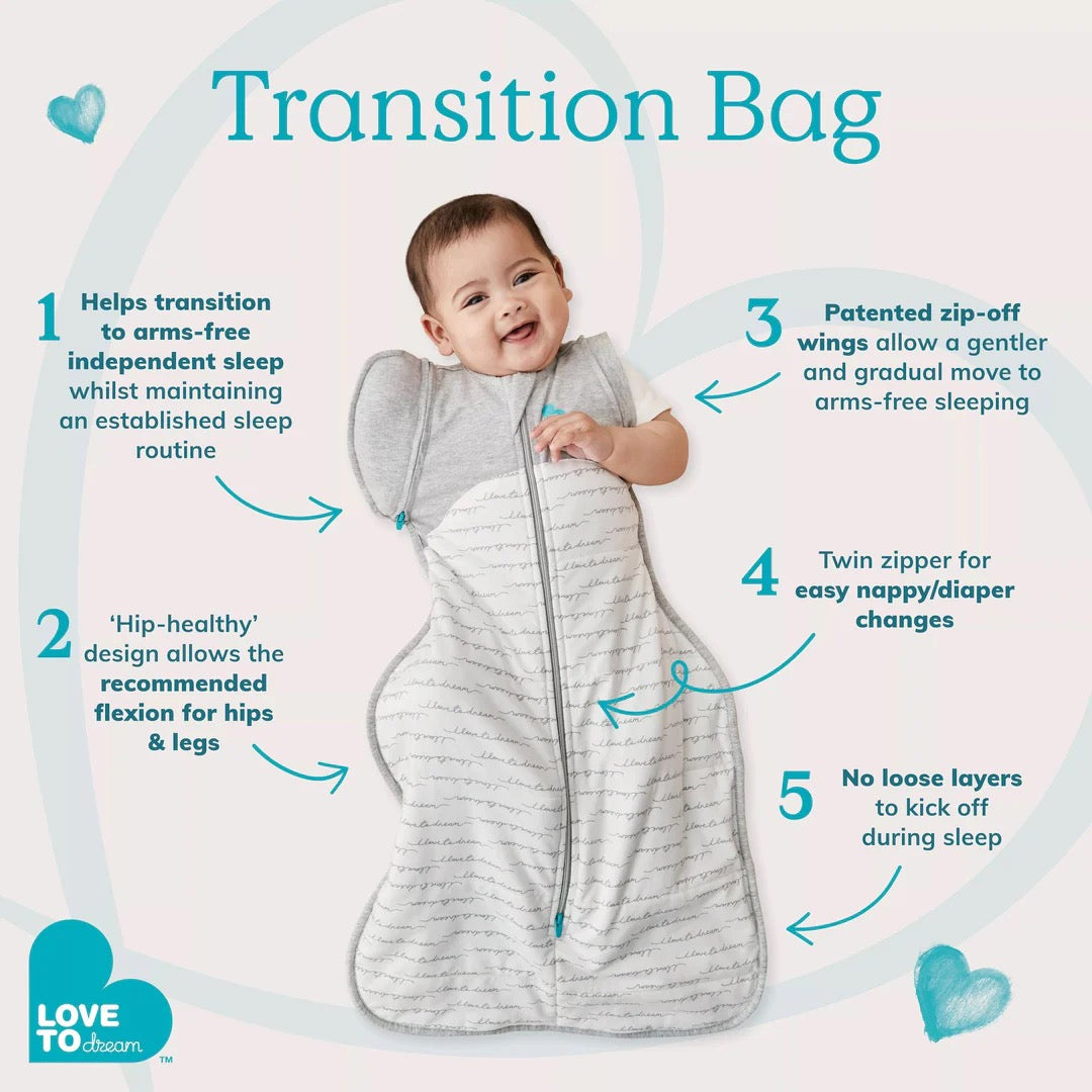 Love To Dream - Swaddle UP™ Transition Bag Original | 1.0 TOG | Grey | Large