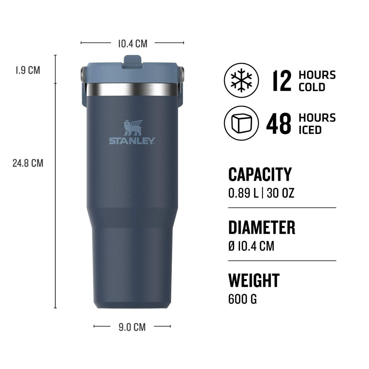 Stanley - The IceFlow™ Flip Straw Tumbler | Navy | 890ml