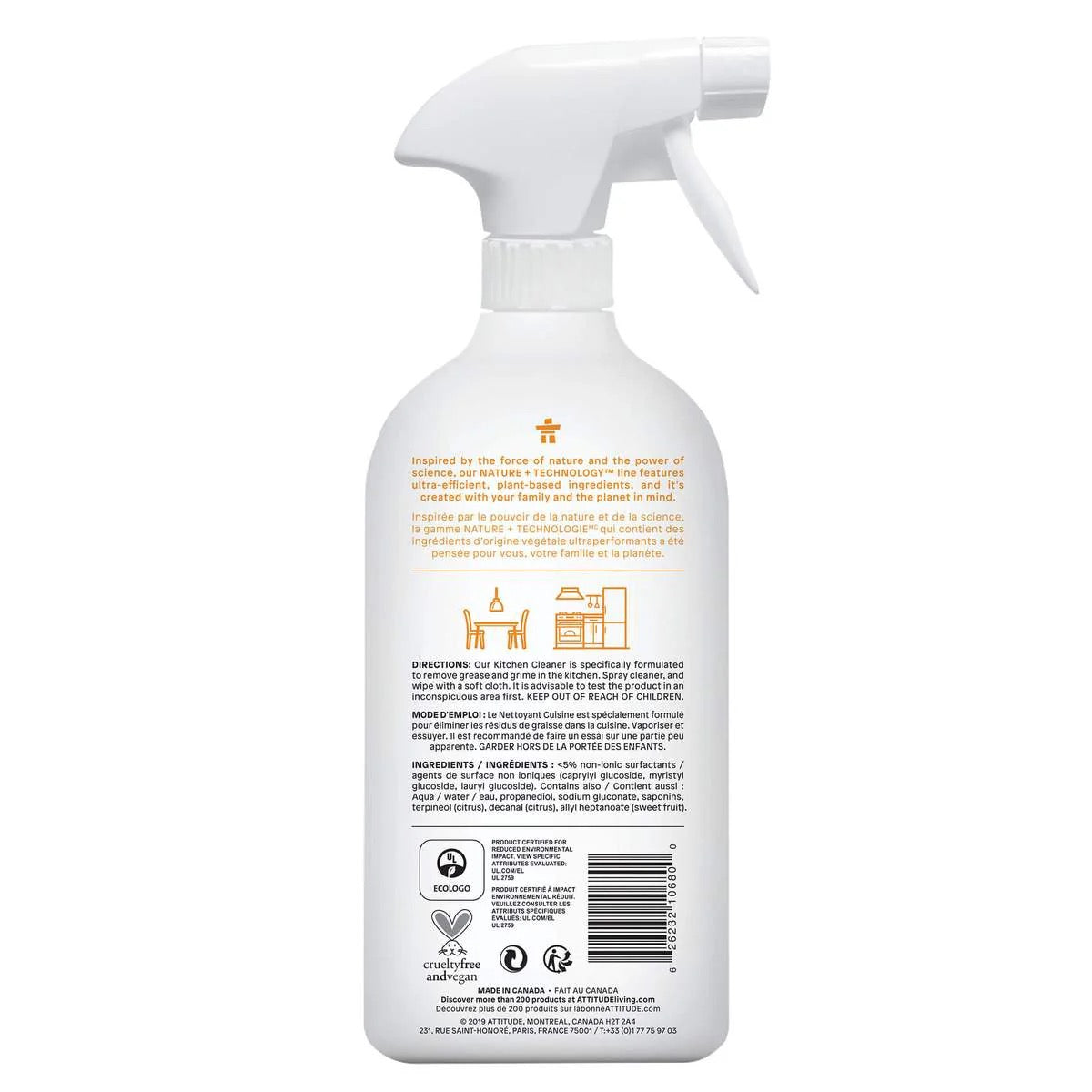 Attitude Kitchen Cleaner Citrus 800ml — BambiniJO Jordan