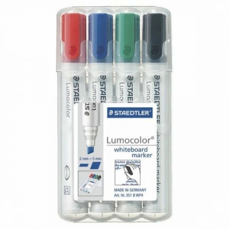 Staedtler - Lumocolor Whiteboard Markers Chisel Tip | Wallet of 4