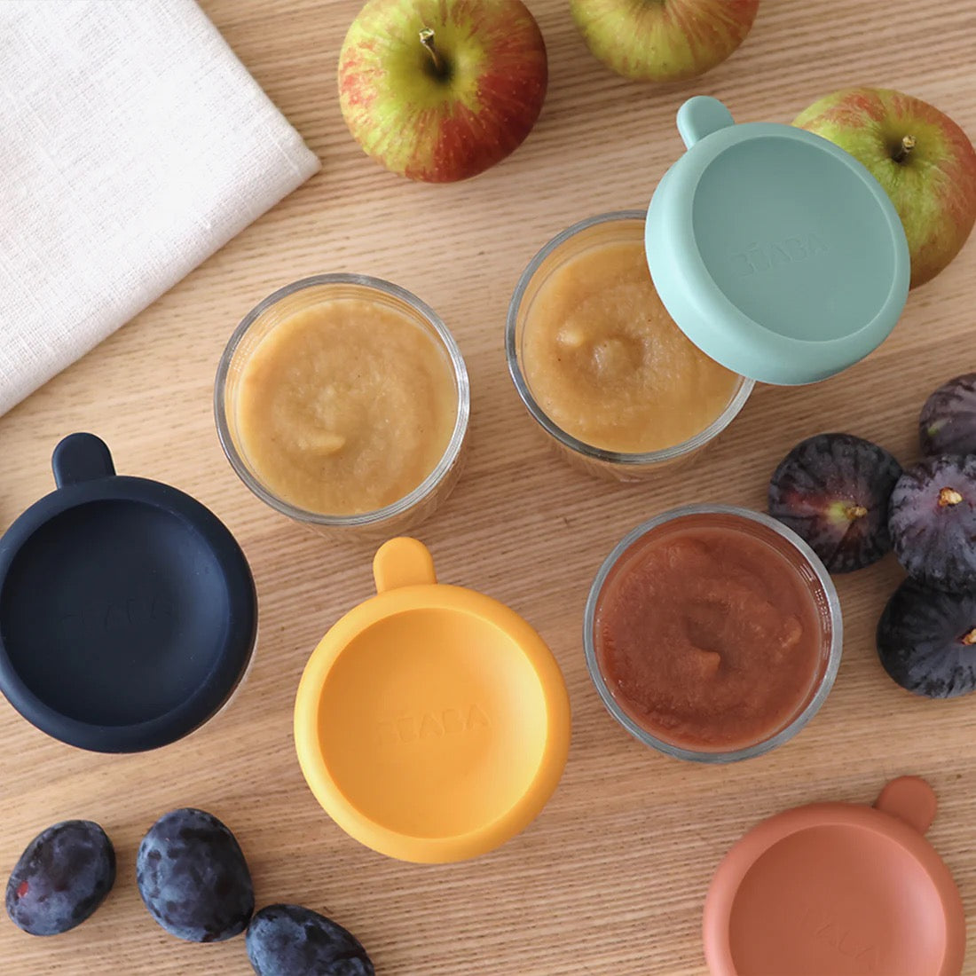 بيابا - وعاء زجاجي لحفظ الطعام | 250 مل | أخضر زيتوني