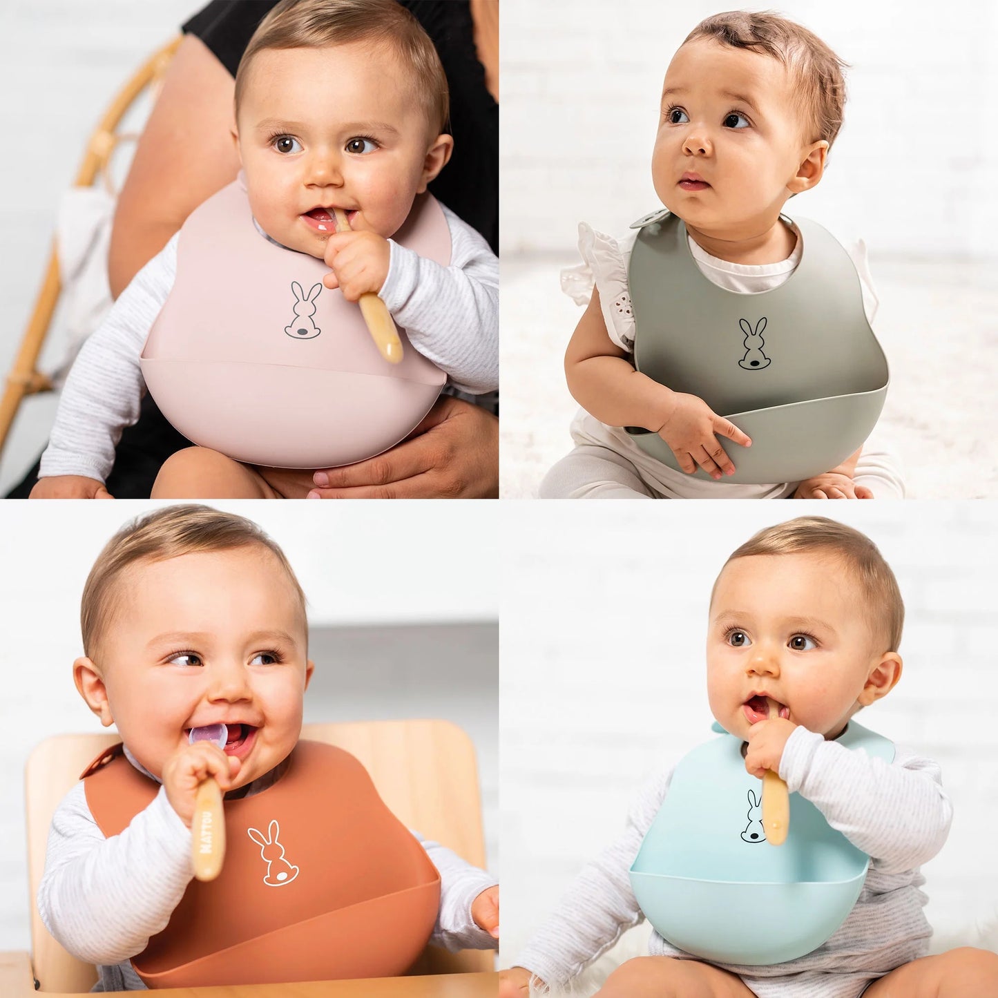 ناتو - مريلة سيليكون مع صينية تجميع السوائل | أزرق لا متناهي