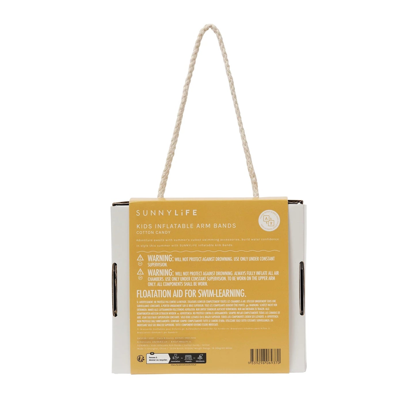 SUNNYLiFE - Kids Inflatable Arm Bands | Cotton Candy Glitter