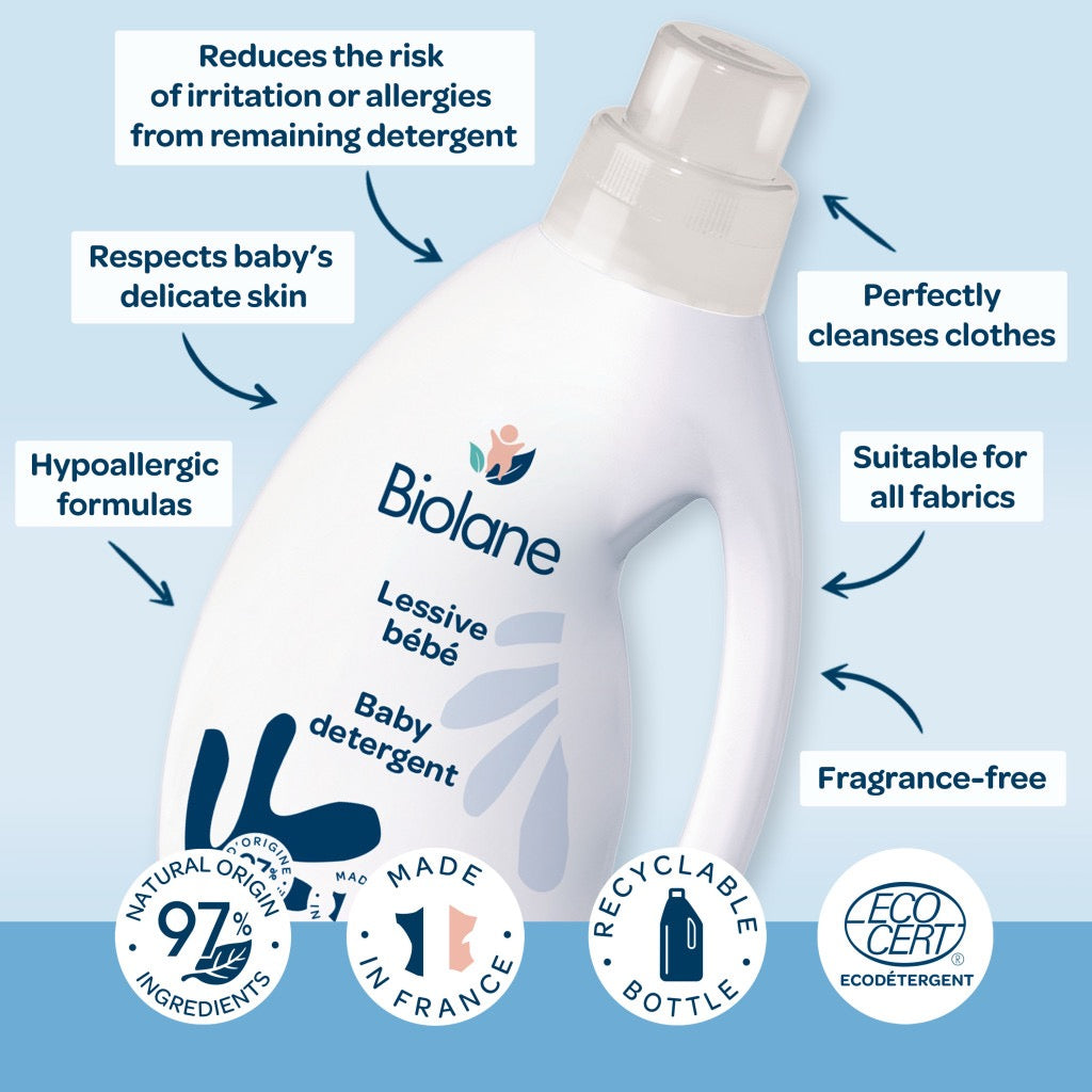Biolane - Natural Baby Clothes Detergent | Unscented | 750ml