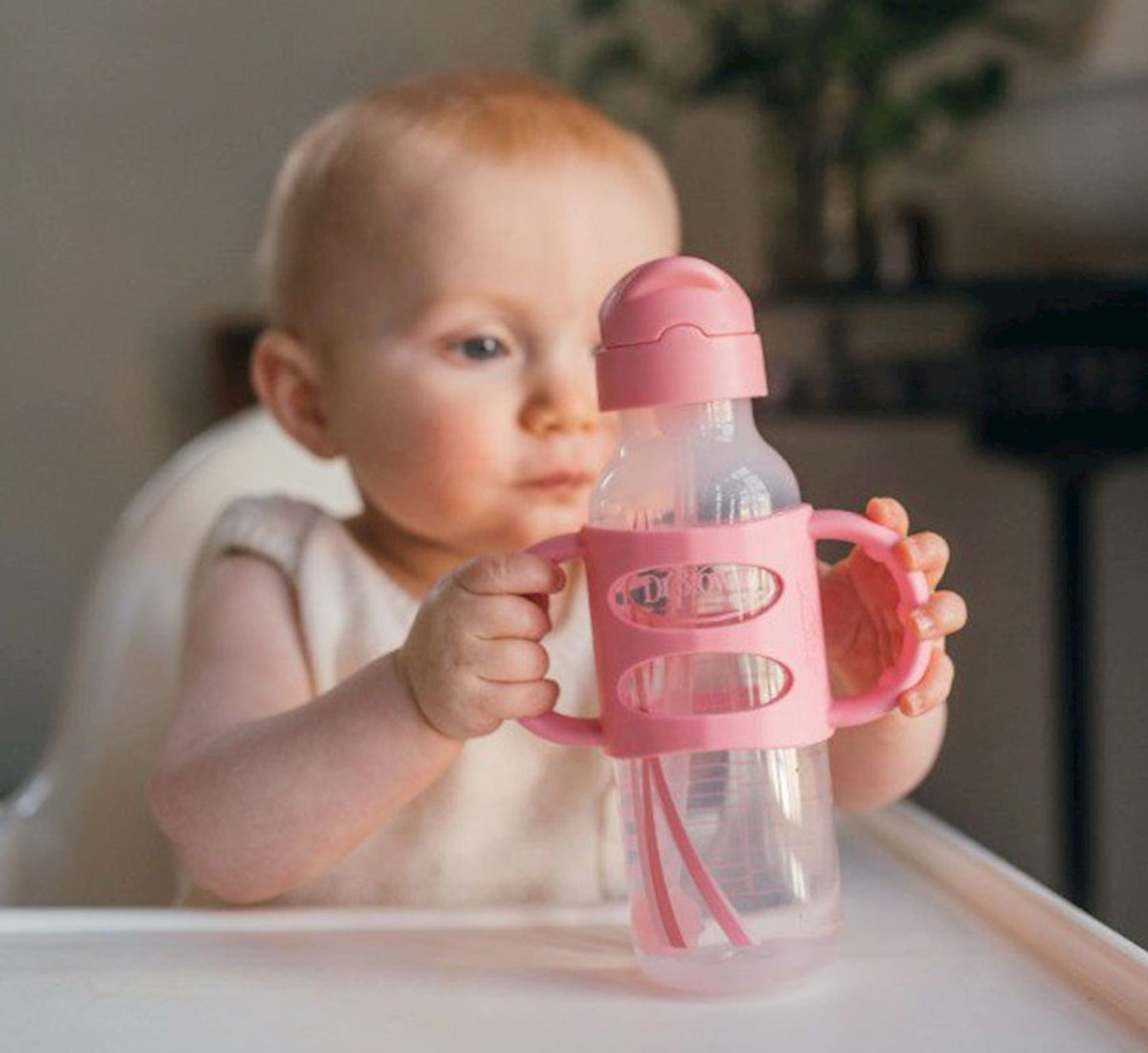 Dr. Brown's - Narrow-Neck Weighted Sippy Bottle with Silicone Handles | Pink | 250ml | 6m+