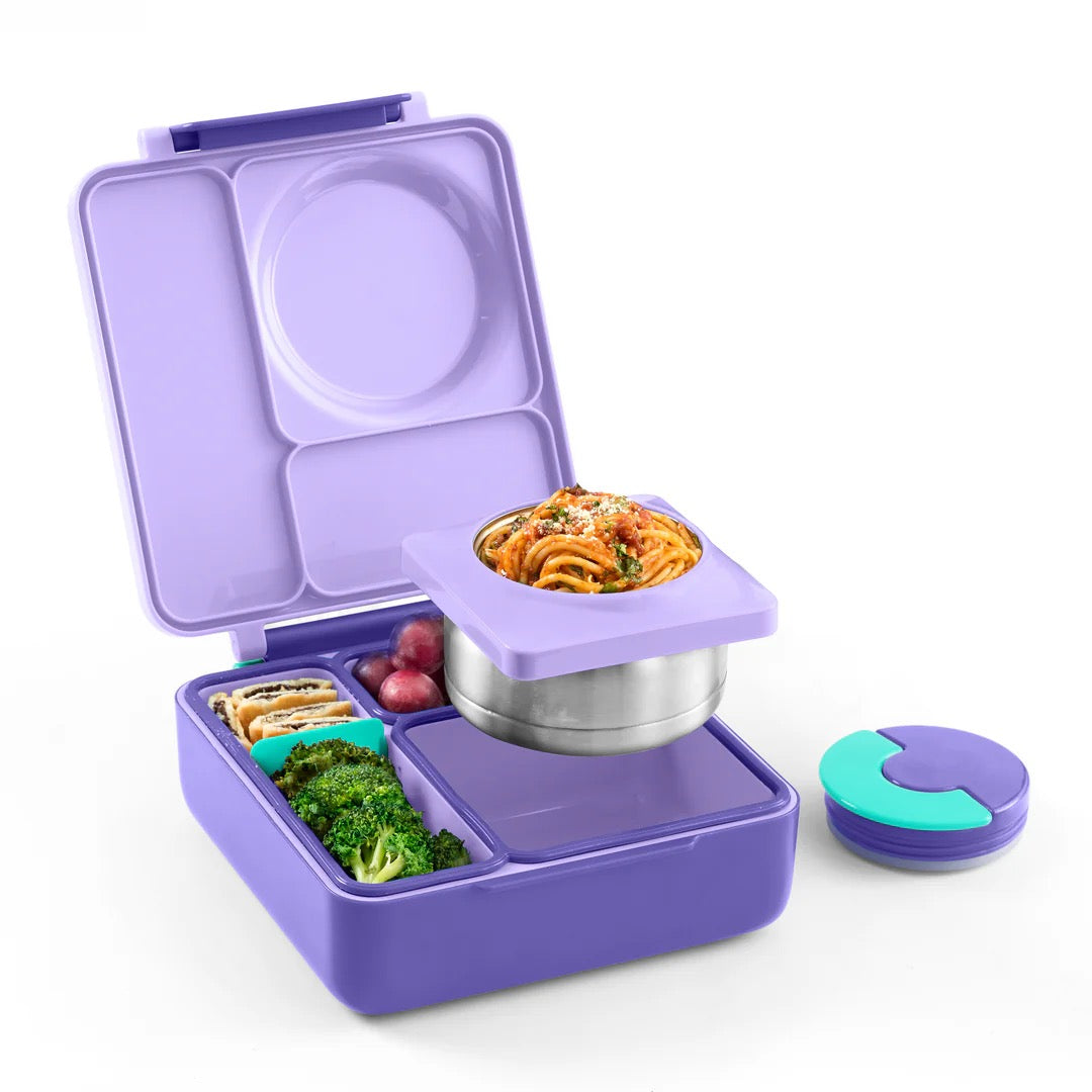 OmieBox Bento Box | With Insulated Thermos | Purple Plum