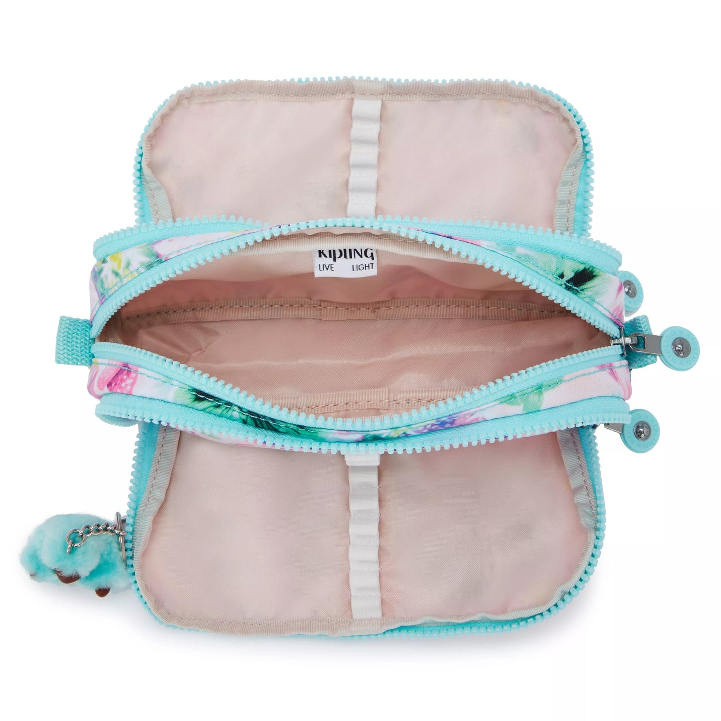 Kipling GITROY Pencase Aqua Blossom Large - detail view