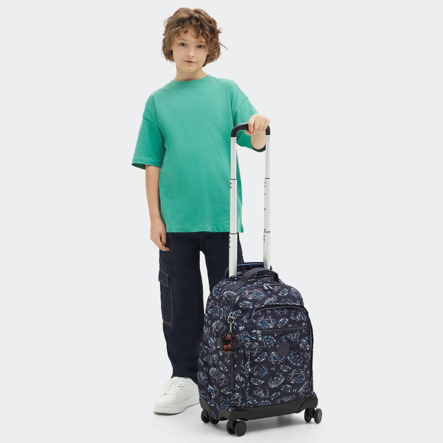 Kipling New Zea Jungle Fun Race wheeled backpack - detail view