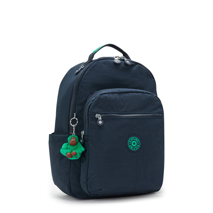 Kipling Seoul Large Backpack Blue Green Block - detail view