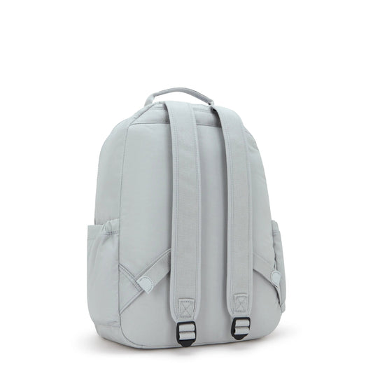 Kipling Seoul backpack with laptop protection, Easy Grey, side view — BambiniJO Jordan